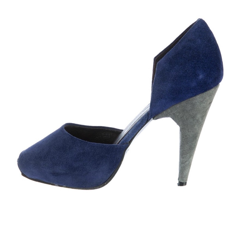 Acne Studios Blue and Grey Suede d’Orsay Pumps, size 8, GUC